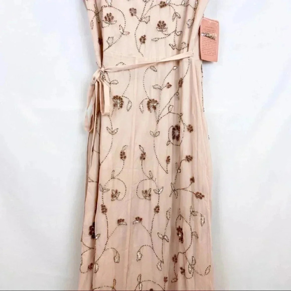 NWT Anthropologie BHLDN Plymouth Wrap Maxi Dress MOB Wedding Cocktail Cream Tan - Picture 10 of 11